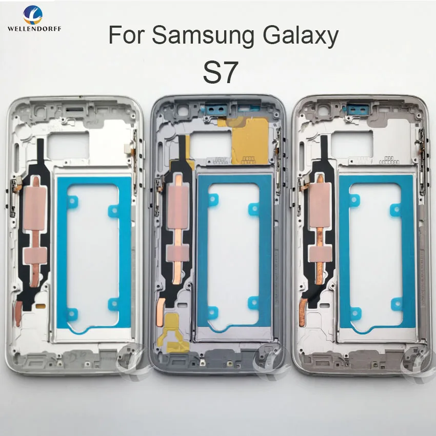 Оригинальная новая средняя рамка для Samsung Galaxy S7 G930 G930F Корпус Корпуса с боковыми
