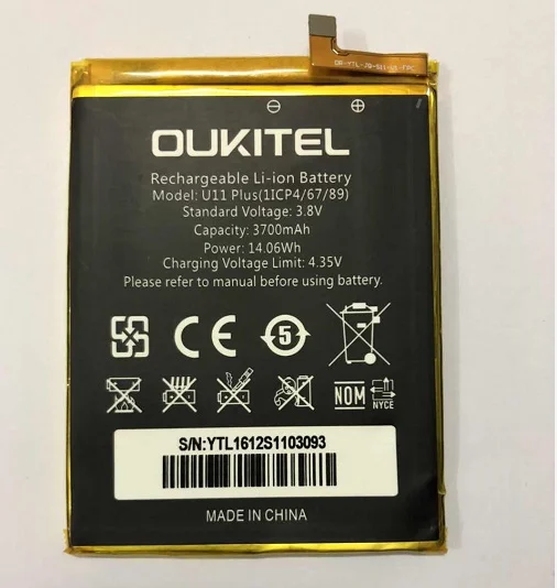 Oukitel U11 plus аккумулятор 3700 мАч запасная батарея для Oukitel U11 plus мобильный телефон