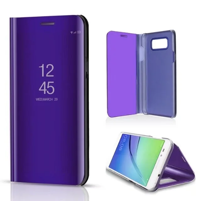 Для samsung Galaxy J7 Neo чехол с откидной подставкой зеркальный чехол из искусственной кожи для телефона s для samsung J7 Nxt/J7 Core SM-J701 J701 J701F/DS - Цвет: purple