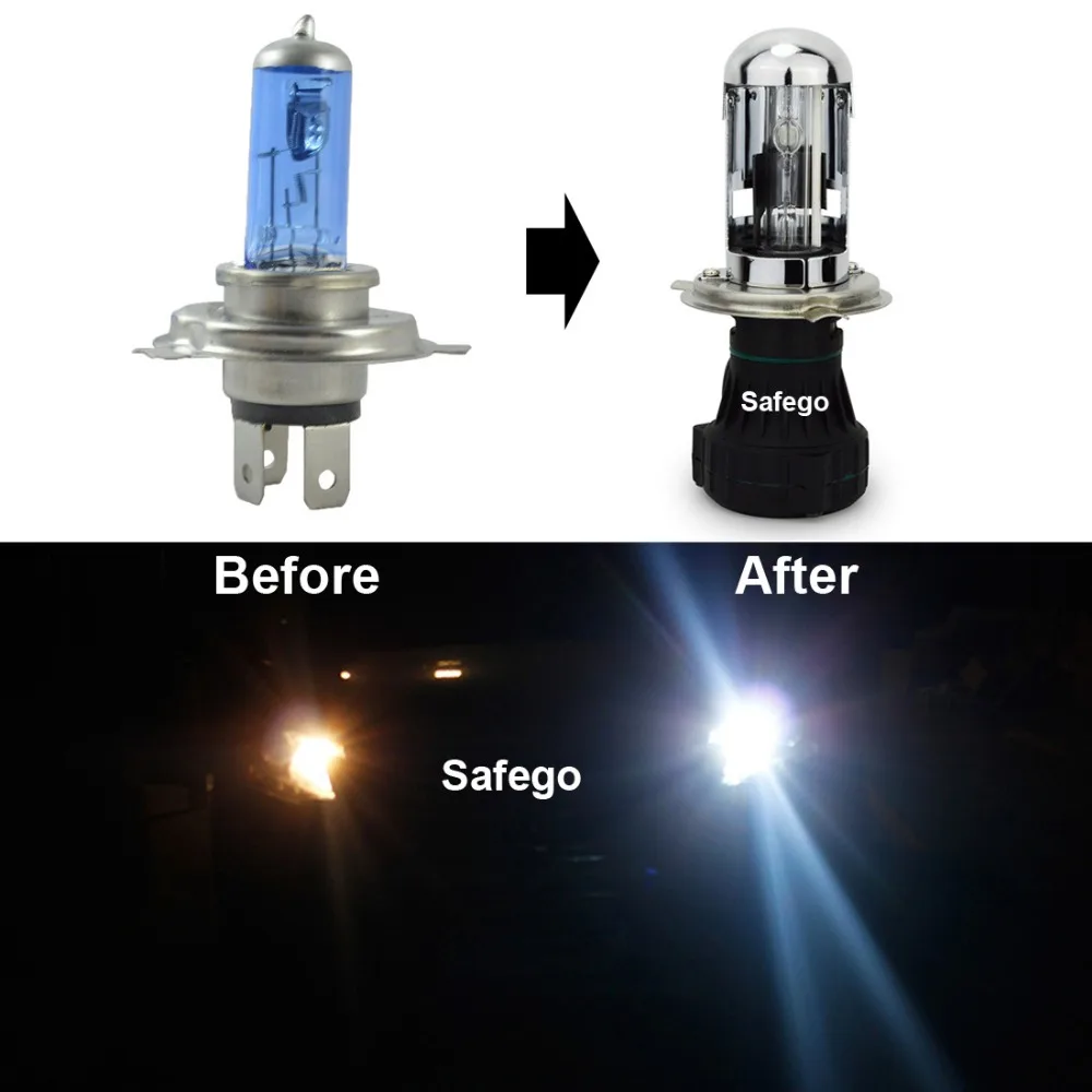 Safego DC 12V 35W H4 3 Bi xenon Hi/Lo Xenon HID лампы 4300k 5000k 6000k Auto Bulb для автомобильных фар|hid bulb|auto