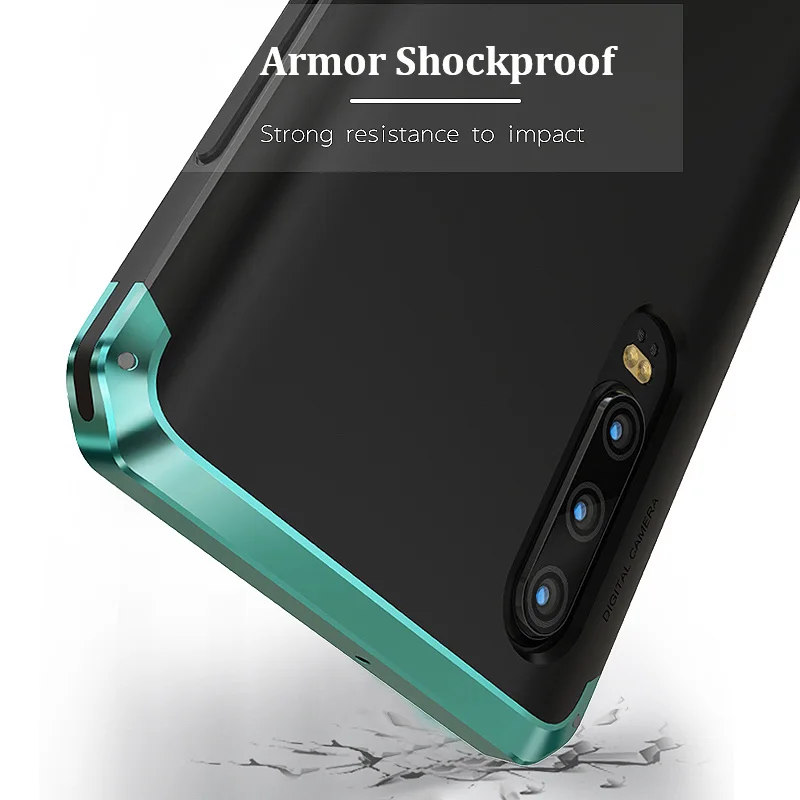 Luxury Phone Case For Huawei P30 Pro Hard Plastics Armor Shockproof Metal Frame Hybrid Cover Shell huawei p30 Coque Capa | Мобильные