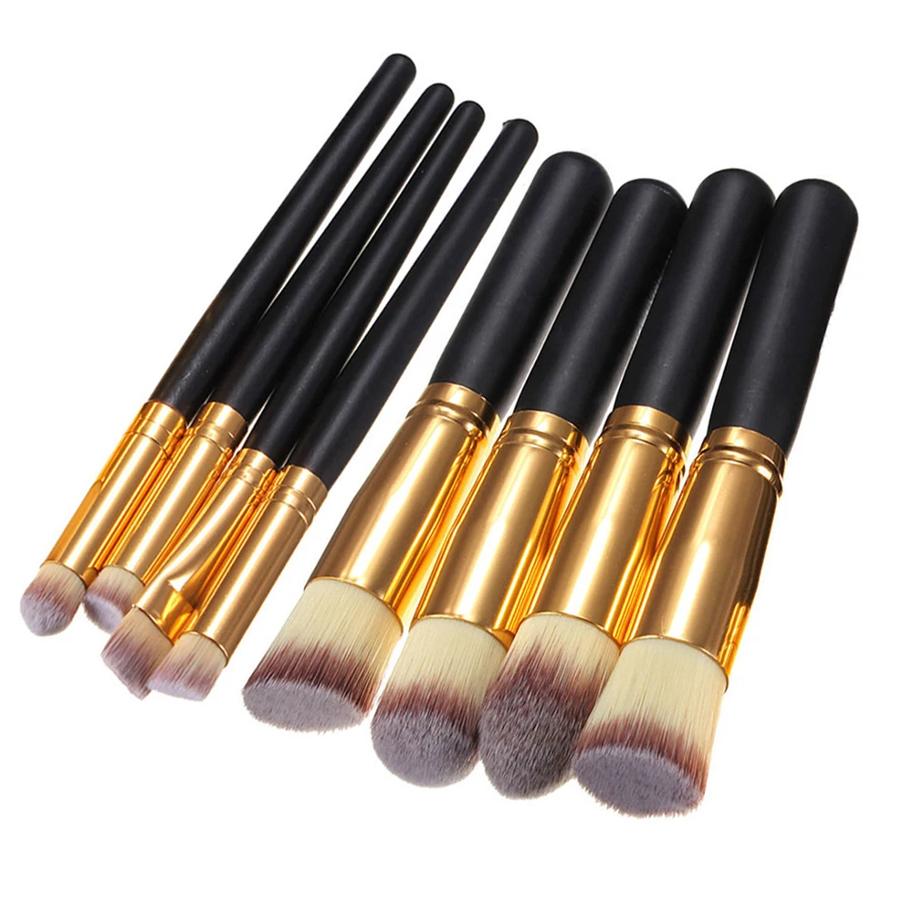 Высокое качество 8 шт./компл. набор золотых кистей для макияжа лица пудра румяна