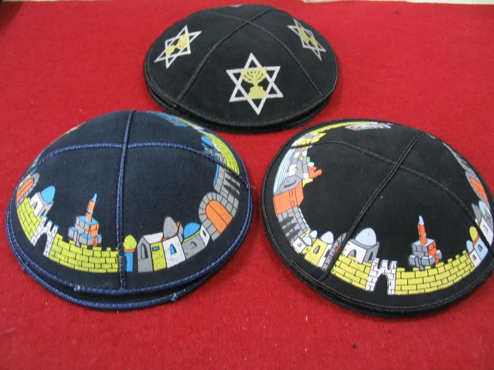 Кожа и замша KIPPAH с принтом еврейская кипа КОЖА YARMULKE цена за 12 штук | Аксессуары для