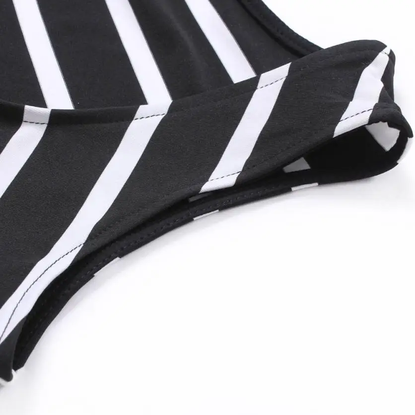 Женское летнее платье сарафан без рукавов в полоску Свободное длинное пляжное