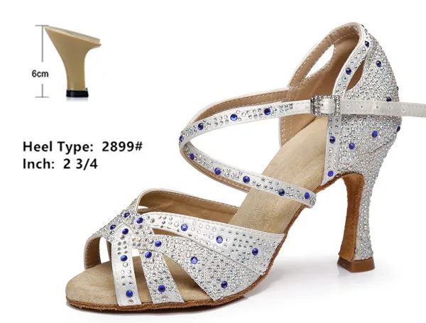 white 6cm Модные туфли для латинских танцев со стразами; женские туфли для бальных танцев; цвет розовый; цвета белого жемчуга; обувь для вальса на высоком каблуке; Лидер продаж туфли для танцев танцевальные туфли туфли для бальн - Цвет: white 6cm