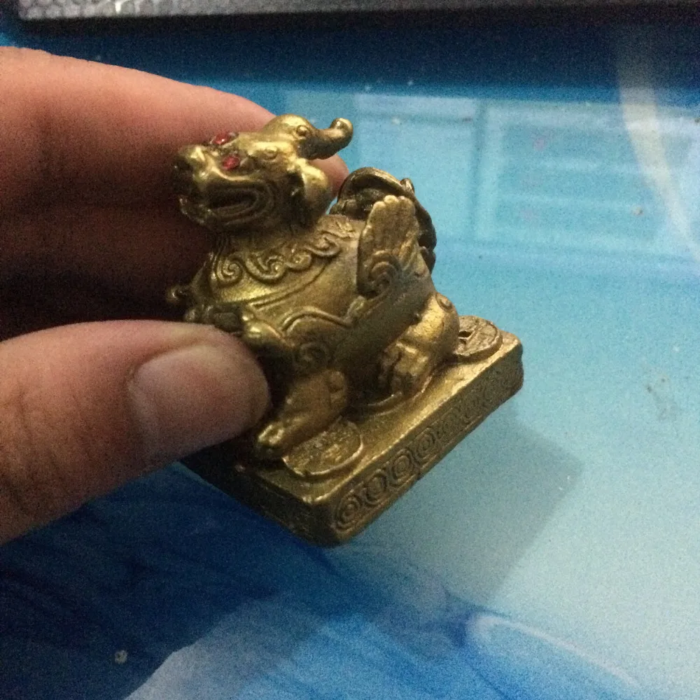 Китайский Фэншуй Бронзовый латунный PiXiu treasure счастливое богатство предметы
