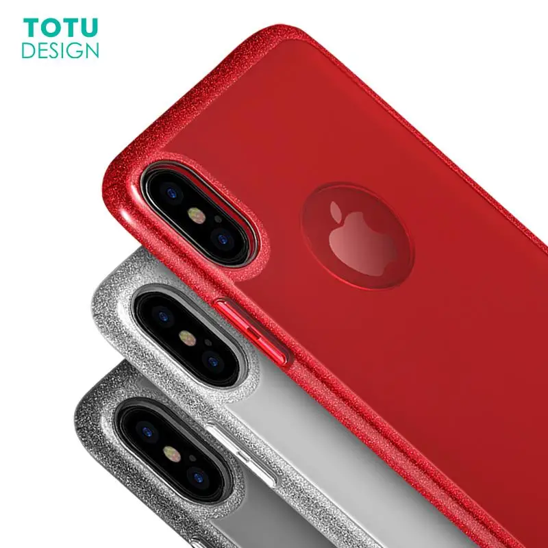 Шикарный Блестящий чехол для iPhone X 10 роскошный Ультратонкий из ТПУ + PC Fundas Capinhas |