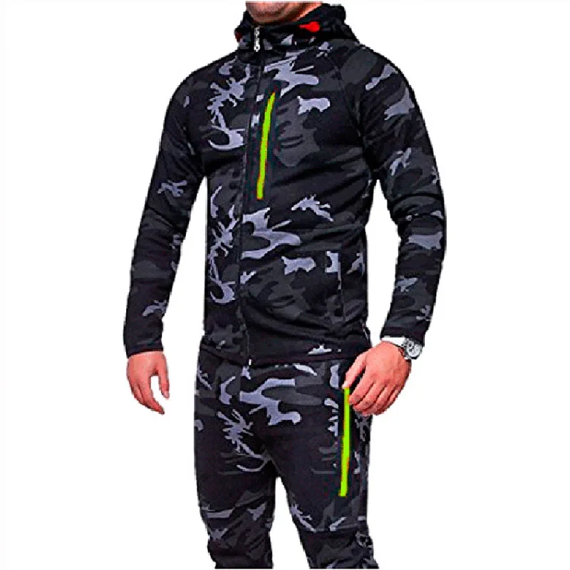 Laamei с камуфляжным принтом спортивный костюм куртка Slim Fit пальто осень Военная Для