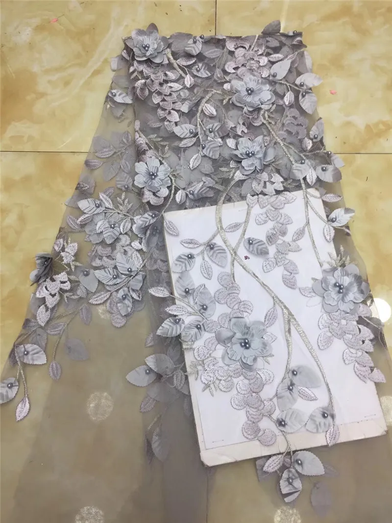 hot selling 5 yards embroidered tulle Net Lace 3d flower YG-603 French mesh Fabric | Дом и сад