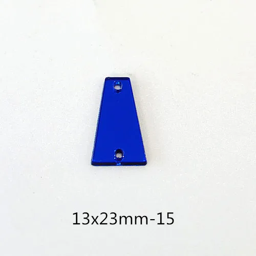 13x23mm-15 50 шт./упак. зеркало синего цвета пришить стразы акриловые нерегулярные Стразы Flatback хрустальные стразы шьют на Стразы для сумки B1027 - Цвет: 13x23mm-15