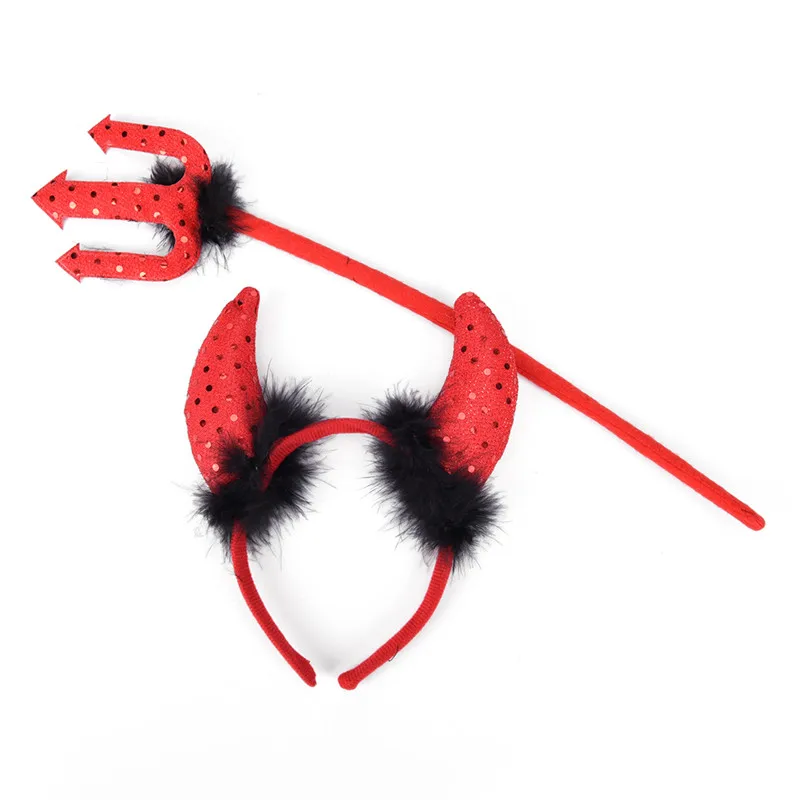 2 шт./компл. Красный Хэллоуин Дьявол Рог головная повязка кувшин модные