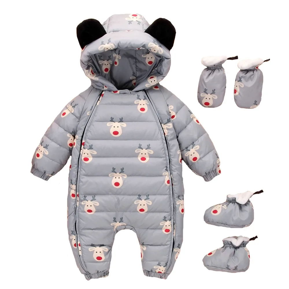 Новинка 2019 года теплый детский комбинезон на утином пуху для маленьких мальчиков