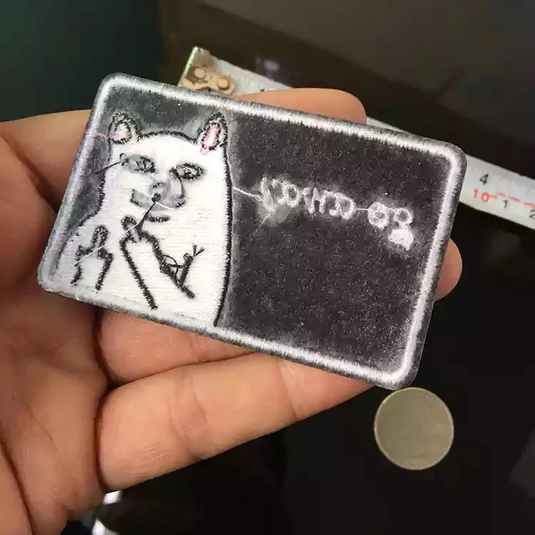 5X Go Away Badge Cat Middle Finger Sew Iron on Patch Embroidered Jacket Applique White and Black Animal Patches for Clothes DIY | Дом и сад