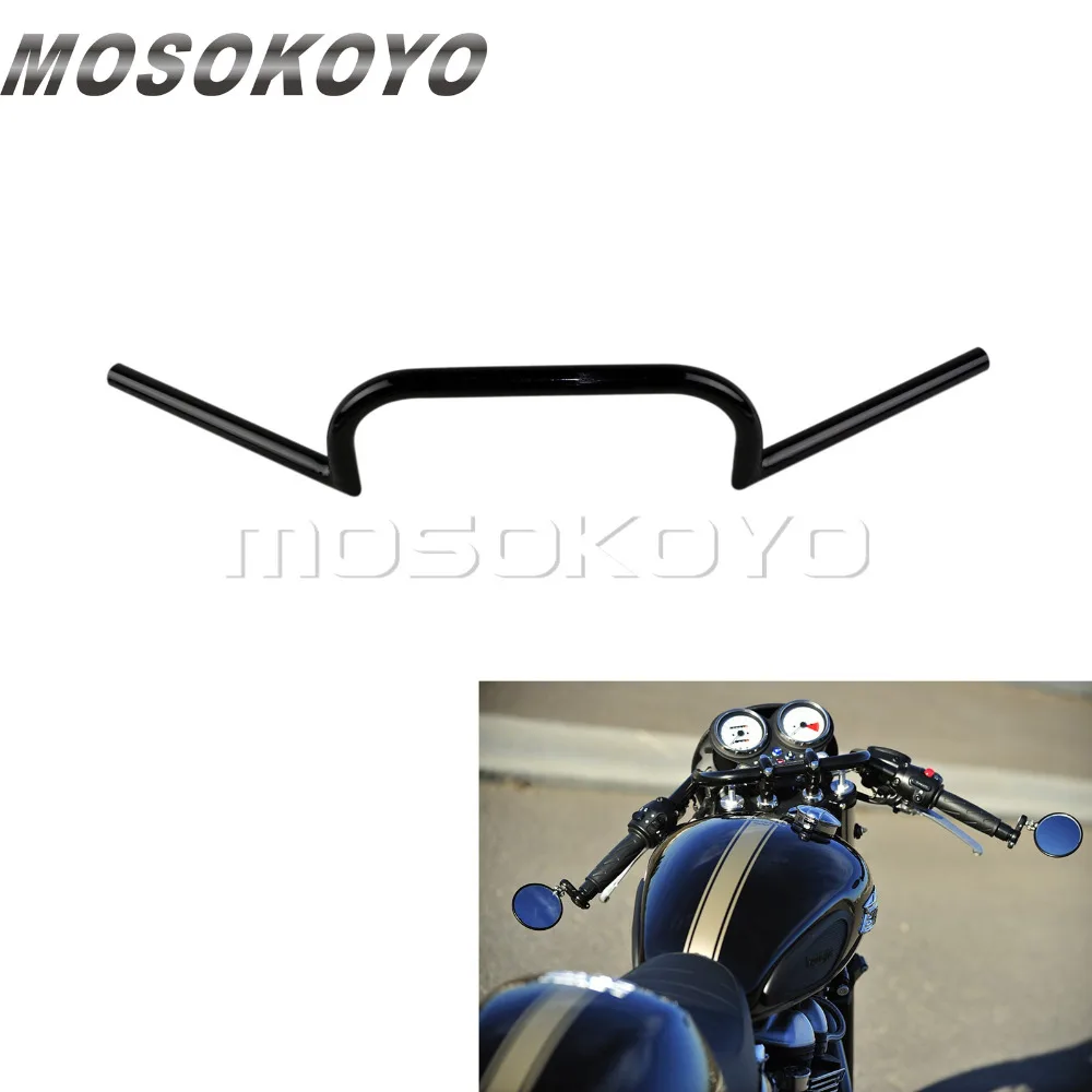 7/" или 1" Черный Руль Clubman рукоятка 22 мм 25 мм руль для Кафе Racer Cruiser Bobber Chopper