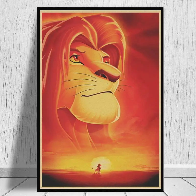 Классическая мультяшная пленка The Lion King из крафт бумаги постер для бара/кафе в