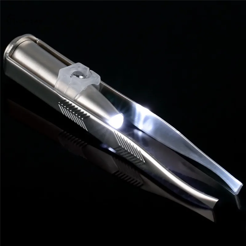 

1pc of Make Up Led Light Eyelash Eyebrow Hair Removal Tweezer Face Hair Remover Stainless Steel Eyebrow Tweezers Beauty Tools