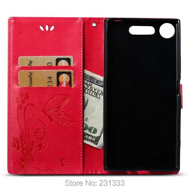 C-ku For Samsung Galaxy J7 PLUS Sony Xperia XZ1 XA1 Strap Flower Wallet Leather Pouch Stand Card Butterfly Skin 100PCS | Мобильные