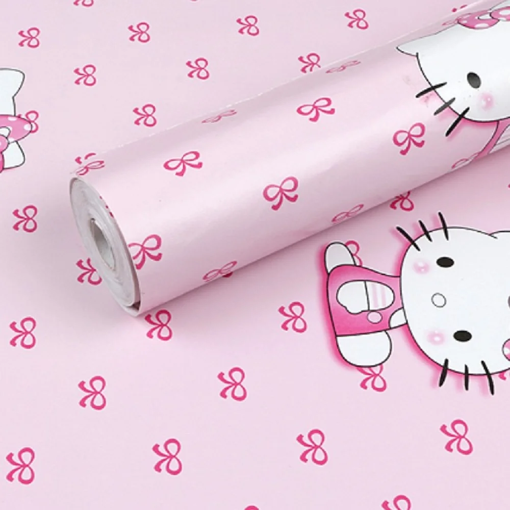 45 см X 1000 см HelloKitty, водонепроницаемые самоклеящиеся обои из ПВХ, настенные наклейки для гостиной, телевизора, стены, спальни, для детей, креативные