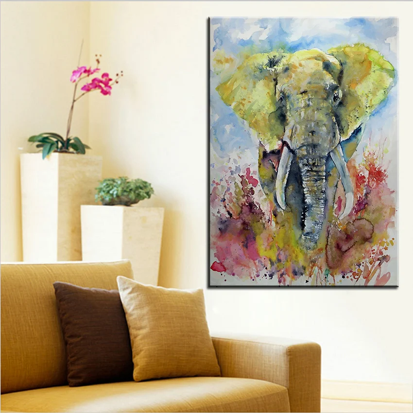 Большая картина маслом слон в золоте настенная живопись настенное Искусство