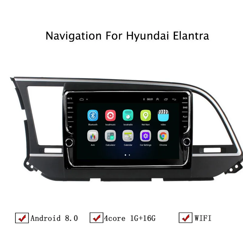 Автомобильный мультимедийный плеер NAVITOPIA 9 дюймов Android 8 1 GPS навигация для Hyundai Elantra