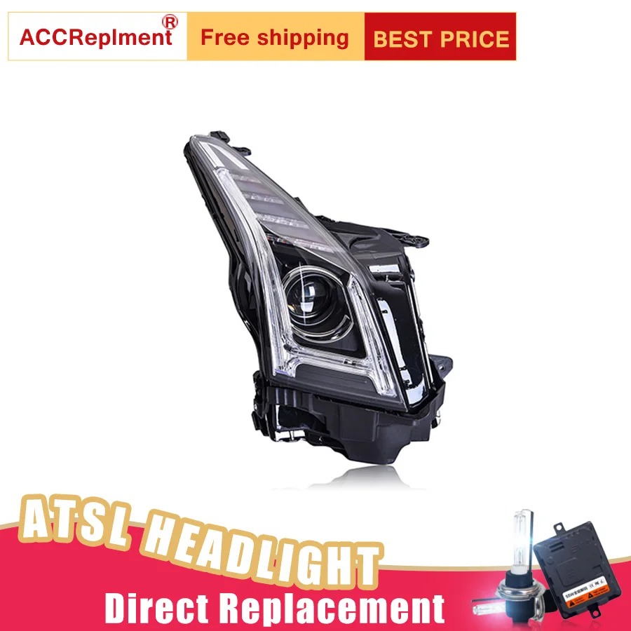 

2Pcs LED Headlights For Cadillac ATSL 2014-2017 led car lights Angel eyes xenon HID KIT Fog lights LED Daytime Running Lights