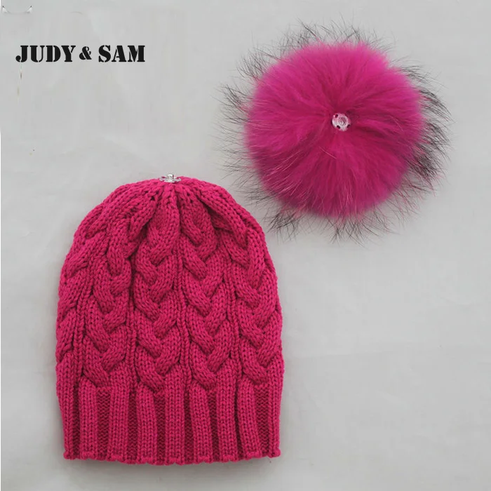 Новая дизайнерская теплые зимние шерстяные смеси кабель для Кепки с реальным