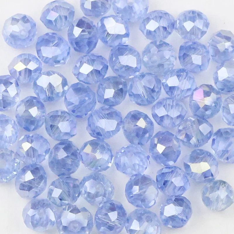 Light Blue WLYeeS метализированный цвет 6 мм бусины Австрийские хрустальные бусины, 50 шт в наборе, плоские круглые стеклянные бусины с большим отверстием для собственноручного Для женщин изготовление браслета ожерелья - Цвет: Light Blue