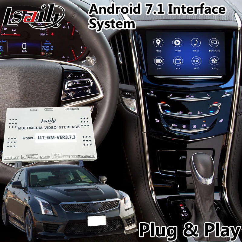Android 7,1 видео интерфейс для Cadillac XTS/SRX/ATS/CTS/XT5/Escalade CUE системы-, gps навигация с 3 ГБ