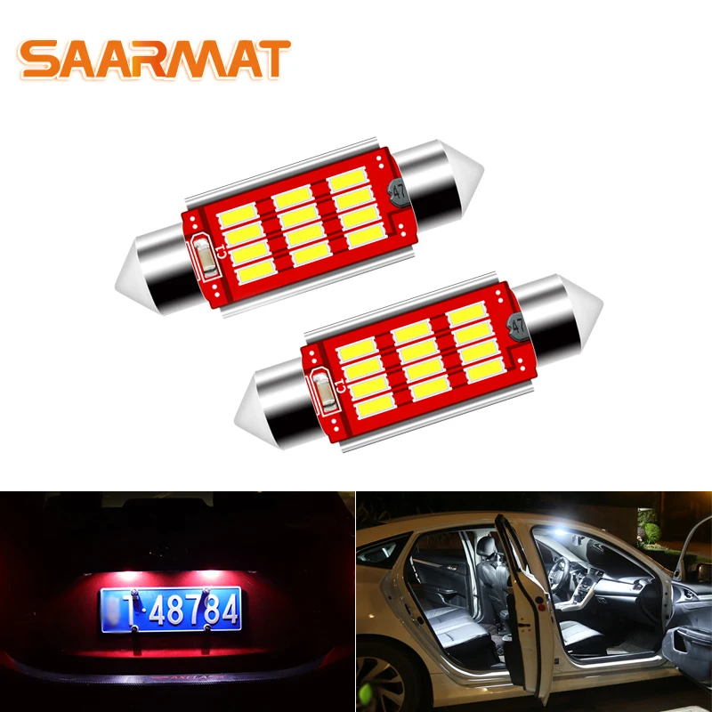 SAARMAT 2 * шт C5W Festoon 31mm 36mm 39mm 42mm светильник лампы для номерного знака s номер чтения в
