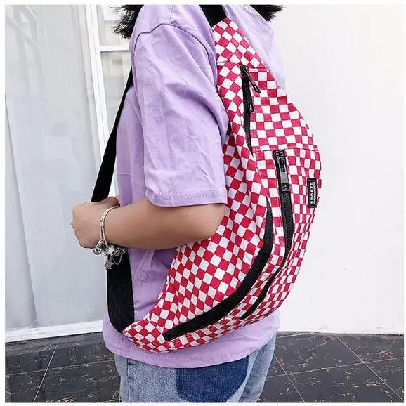 

DHL Fedex 10 pieces Fanny Pack Phone Waist Bag unisex Oxford Waistbag Ins Fire Harajuku Plaid Belt Bum Bag Chest Bag waistpack