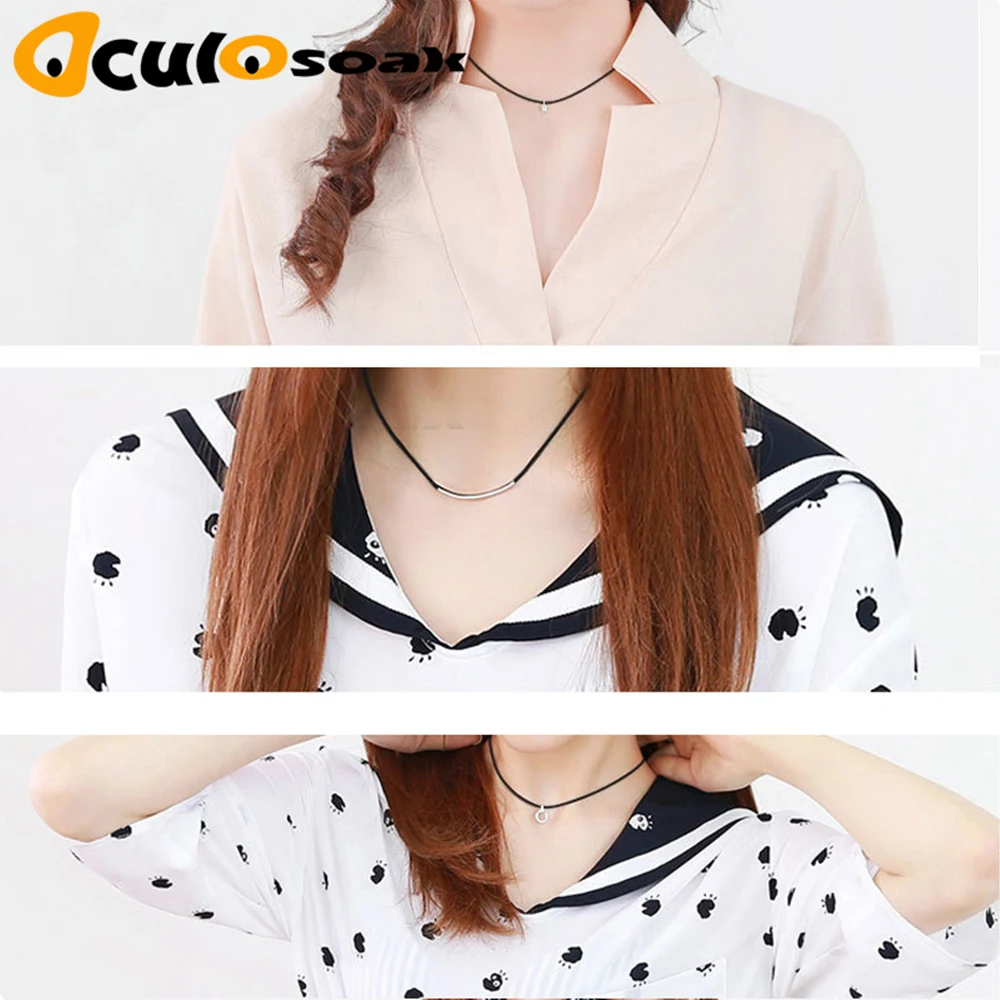 Ожерелье из кожаного шнура для мужчин и женщин черный шнур вощеной веревки с