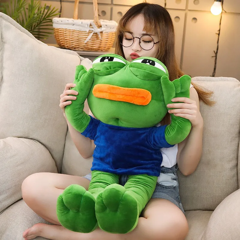 Игрушка плюшевая лягушка 50 см/70 см/90 см смешная мягкая мультяшная зверушка