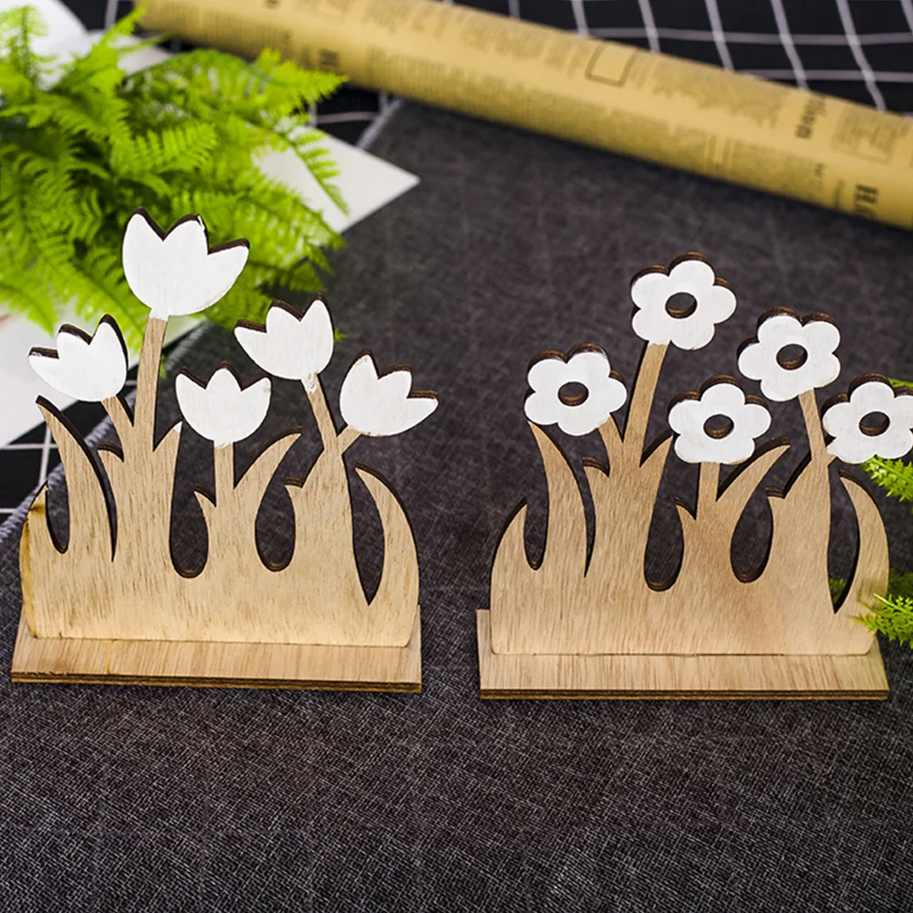 Деревянный цветок кустарник стол орнамент 2 шт. украшения дома свадьба день