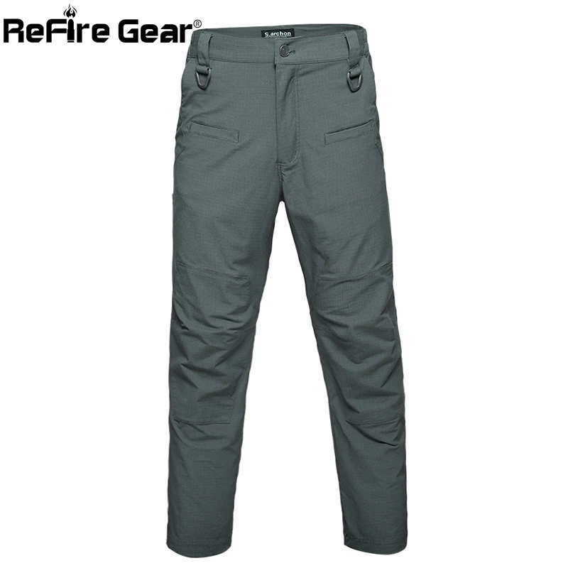 ReFire gear водостойкие военные тактические брюки мужские SWAT Kneepad стрейч тонкие брюки-карго армейские Rip-stop дышащие брюки