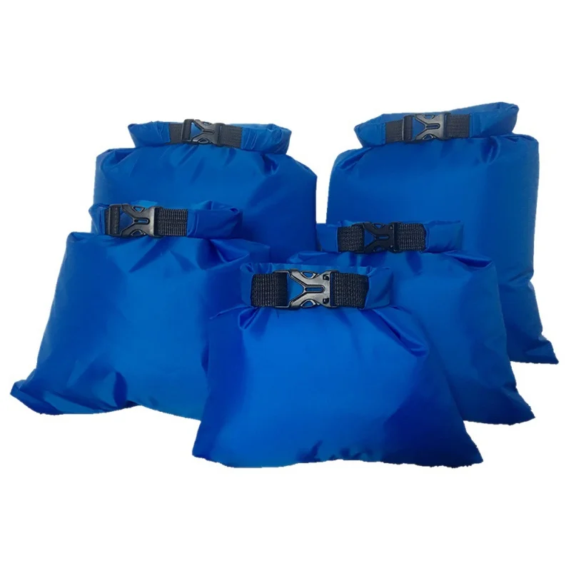 5 Pcs A Set Outdoor Swimming Waterproof Bag Camping Rafting Storage Dry Bag With Adjustable Strap Hook