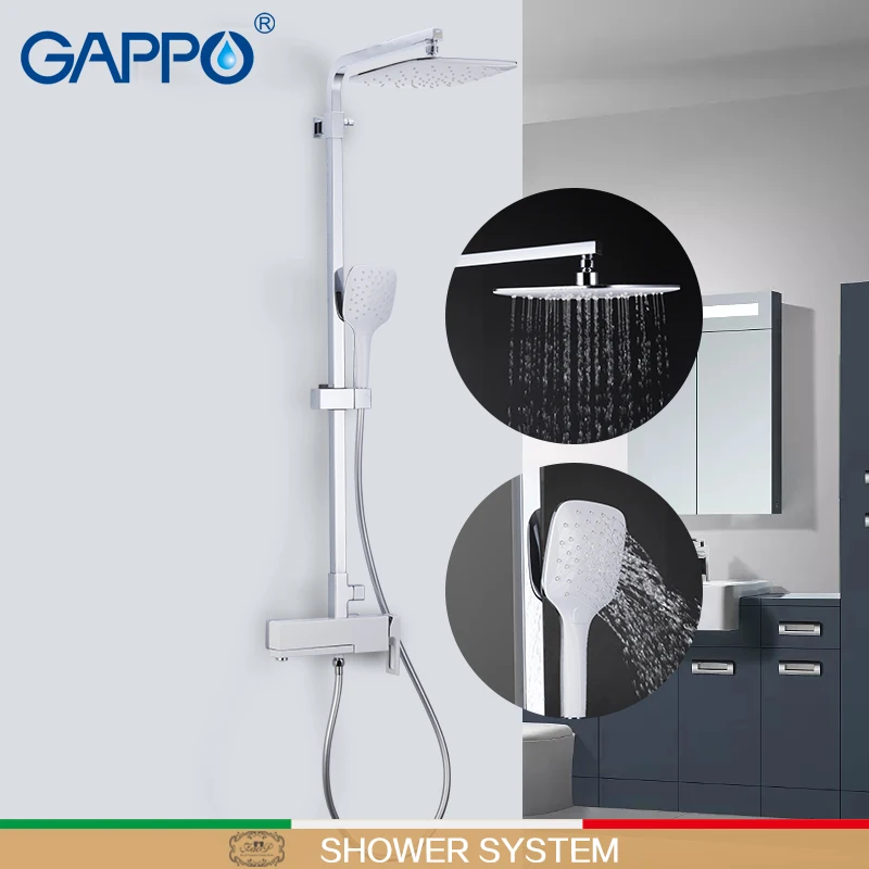 

GAPPO shower system chrome massage shower set wall mounted torneira do anheiro faucet showers bathroom rainfall mixer shower
