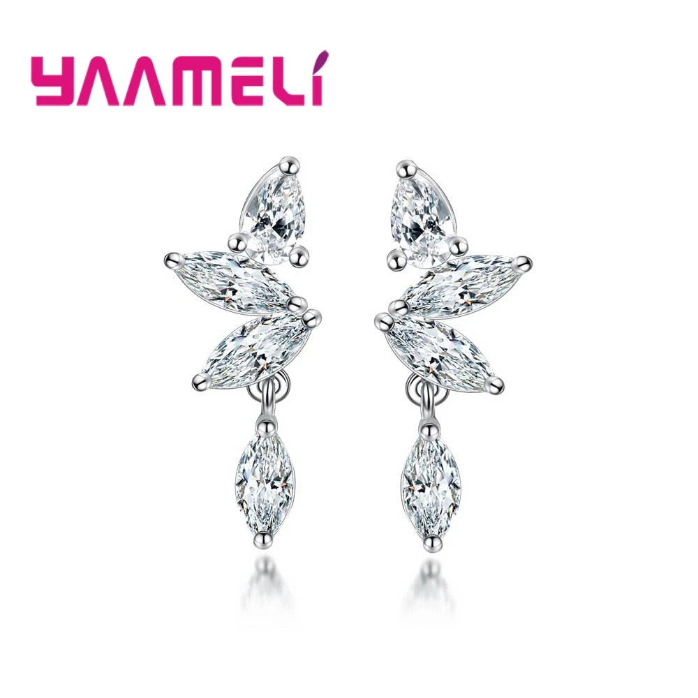 

Wholesale 925 Sterling Silver Long Dangle Bright Cubic Zircon Drop Earrings for Women Girls Piercing Jewelry Present