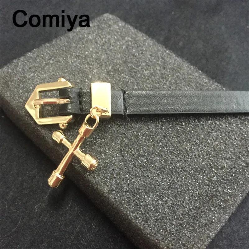 Женщины золото pulseira feminina черный PU одном направлении браслеты для женщин богемный