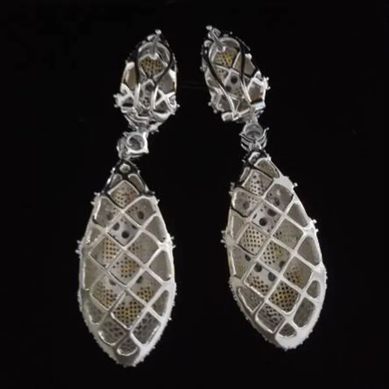 Orecchini Qi xuan_jewelry_роскошные золотые BEES Nest бренд Earrings_Solid Silver Роскошные серьги_ завод прямые продажи