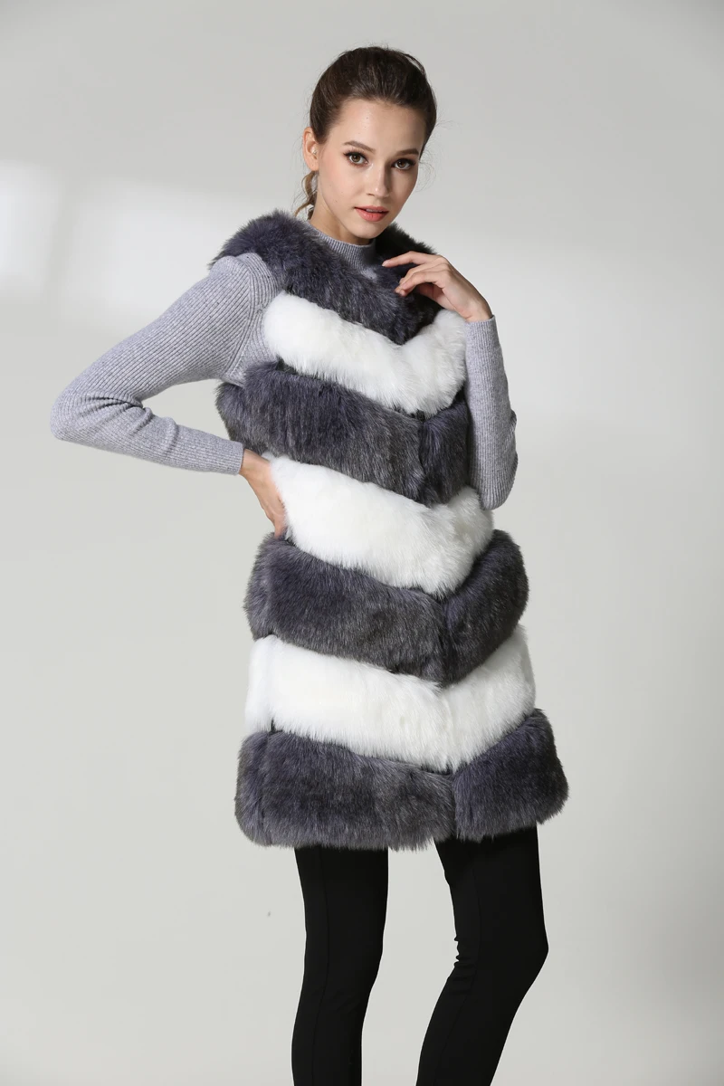 Женский меховой жилет из искусственного меха большого размера |
