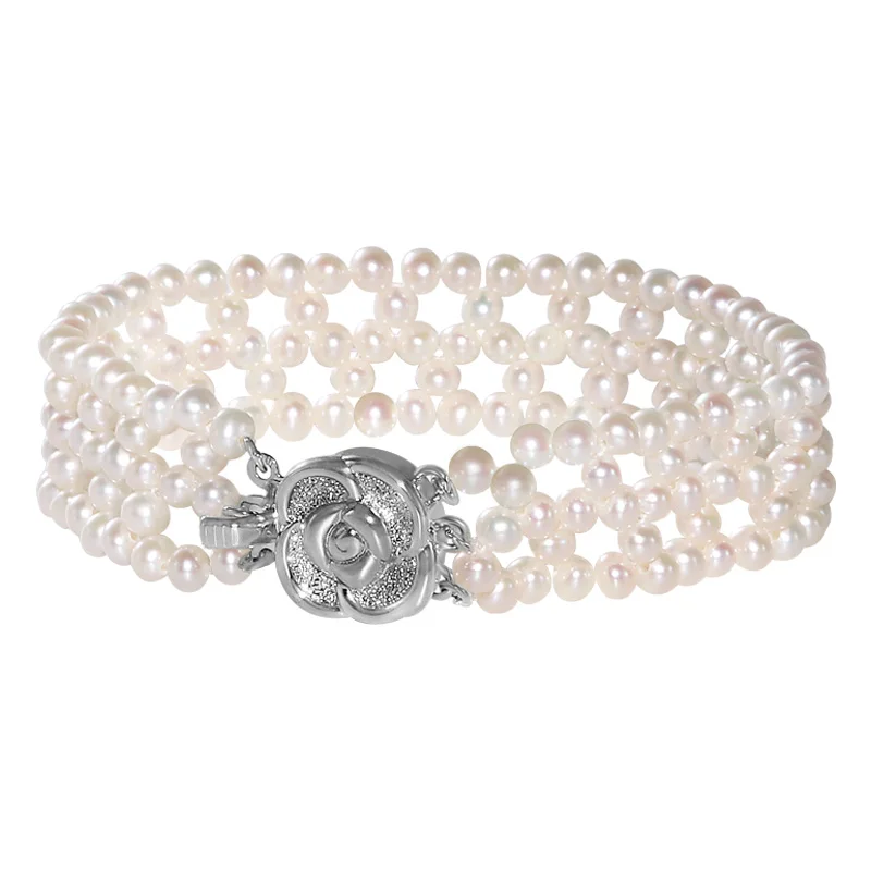 YS Handmade 3 4 мм браслет с натуральным белым жемчугом китайский пресноводным