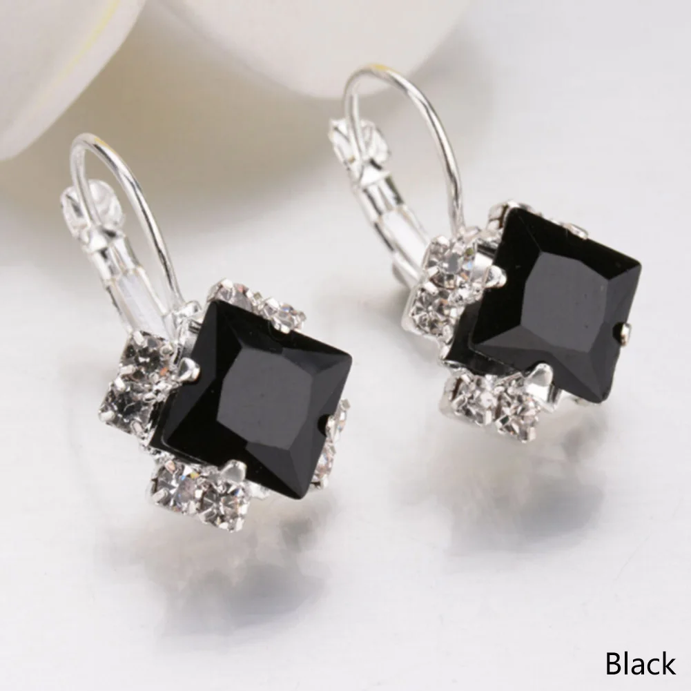 Женские квадратные серьги гвоздики с фианитами|stud earrings|stud earrings for womenearrings square |