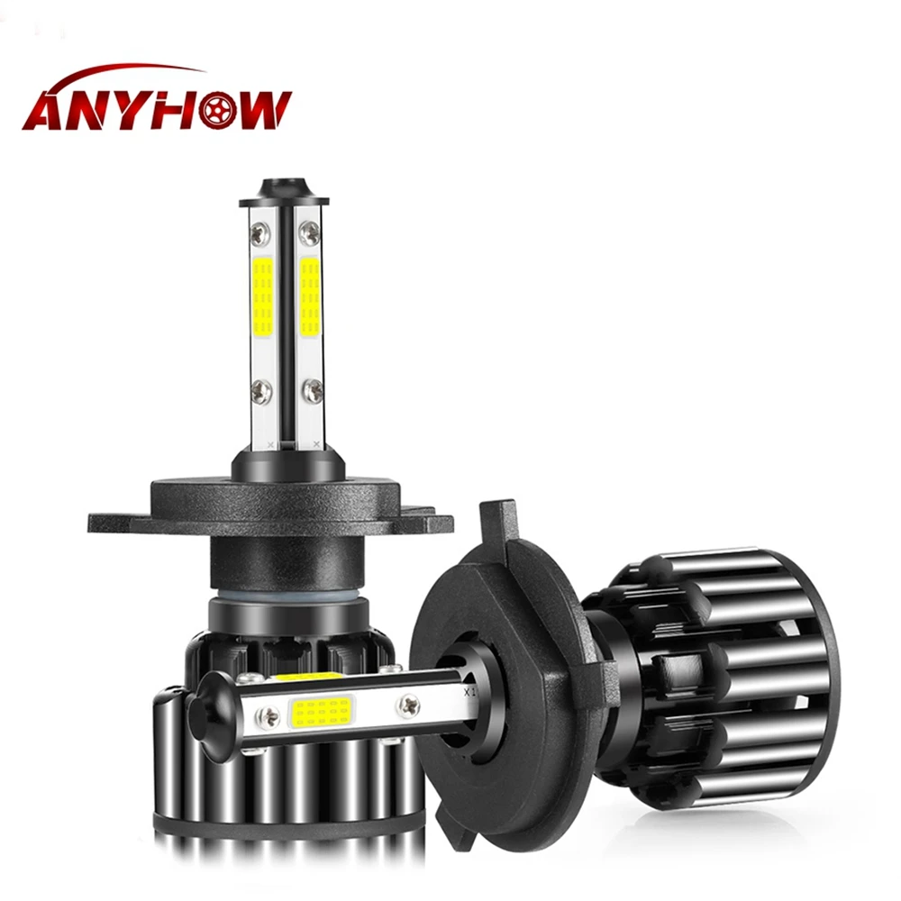 100W 10000LM H7 светодиодный 4 стороны чипы автомобильных фар Противотуманные фары H4 H11 H13 5202 9012 9007 9005 9006 6000K светодиодный свет для авто фары белый/синий/лед синий/зеленый/желтый