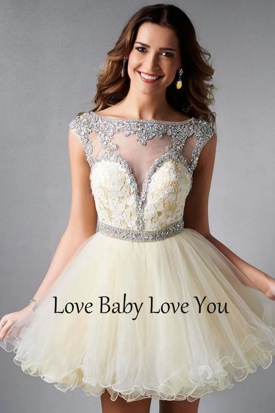 2015 Luxury Cocktail &ampHomecoming Dress Cap Sleeve Beaded Short Party Graduation | Свадьбы и торжества