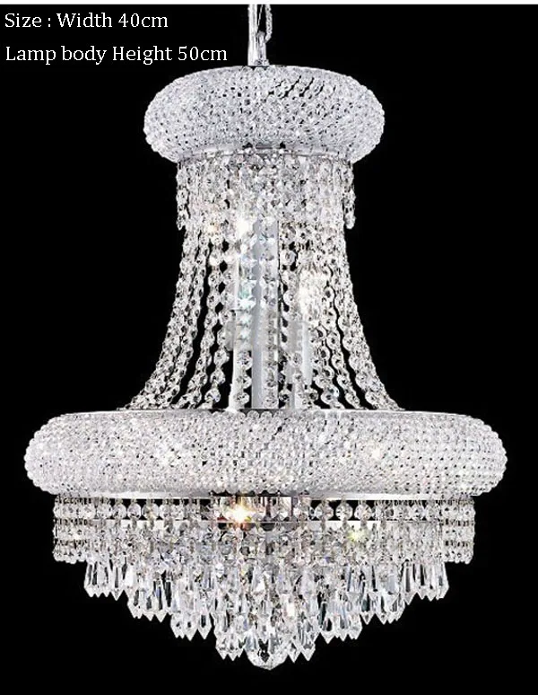40cm Chrome Phube светильник ing французская Империя Золотая хрустальная люстра хромированные люстры светильник ing современные люстры светильник - Цвет абажура: 40cm Chrome