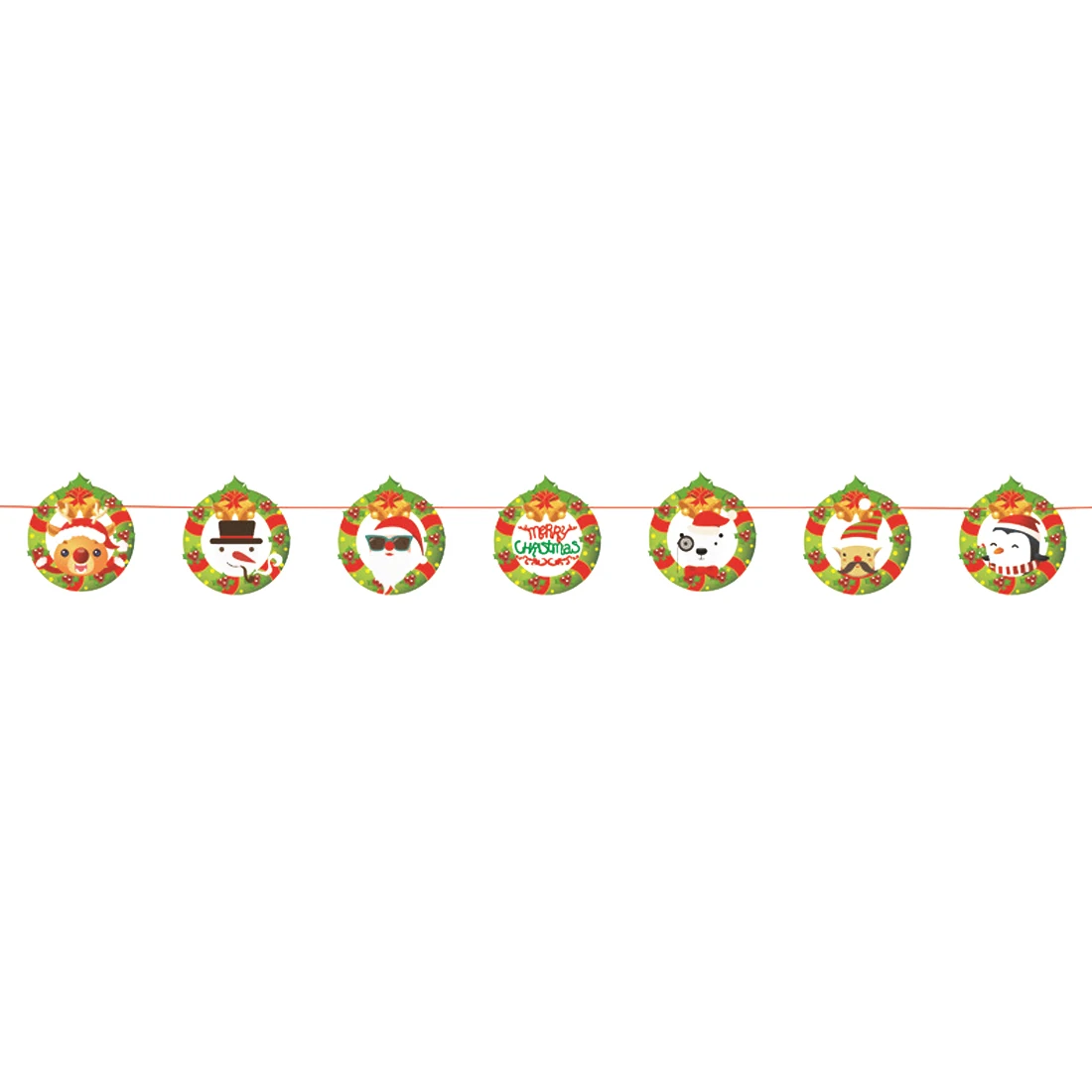 3 м, веселого Рождества украшения баннер, флаг год вечерние украшения Санта с принтом «Снеговик» и «олень», флаги цветочной гирляндой, рождественские украшения