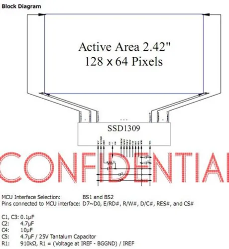 2,42 Дюймов 31P SPI белый/синий/желтый/зеленый oled-экран SSD1309 Привод IC 128*64 Параллельный/igc интерфейс