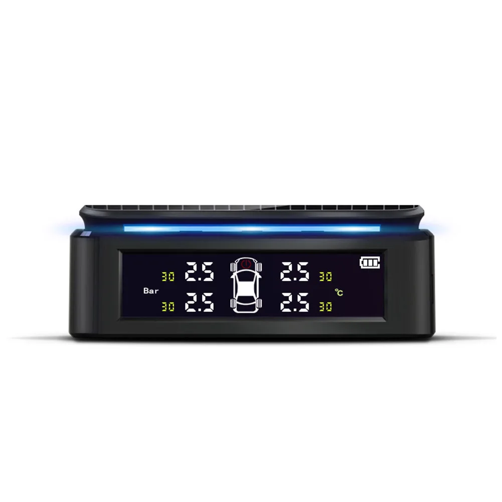TPMS Солнечный монитор давления в шинах 4 внешний датчик Универсальный Высокий