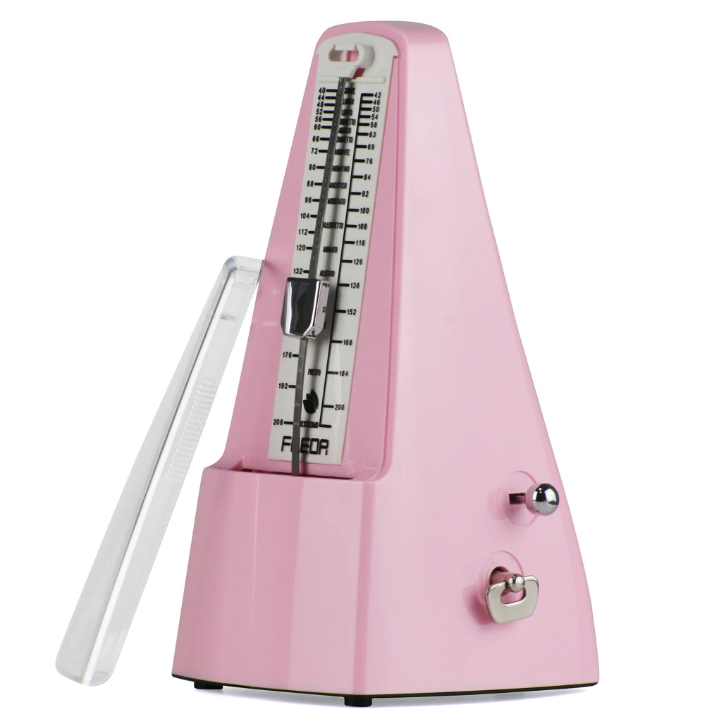 FLEOR Mechanical Metronome Pyramid Design for Piano Guitar Drums Bass Track Tempo and Beat Pink Color | Спорт и развлечения