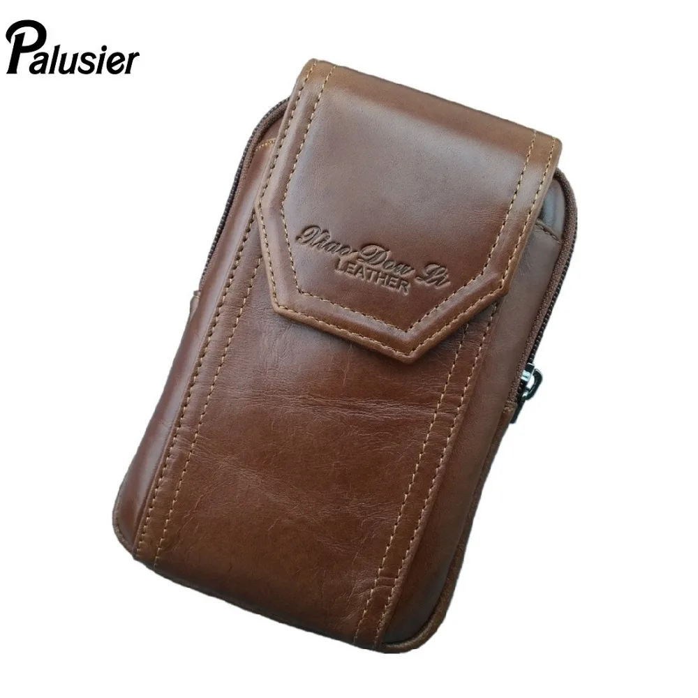 Мужской кошелек из натуральной воловьей кожи в стиле ретро|leather waist packs|waist packpocket